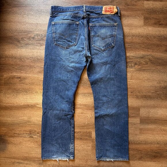 Levi's Jeans Mens 36x29 Blue 501 Cotton Denim Pants - Picture 2 of 6